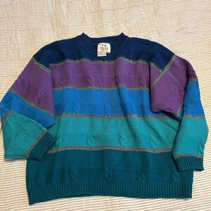 COOGI Multicolor Striped Crewneck Sweater